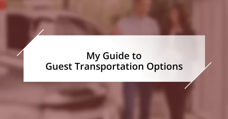 My Guide to Guest Transportation Options