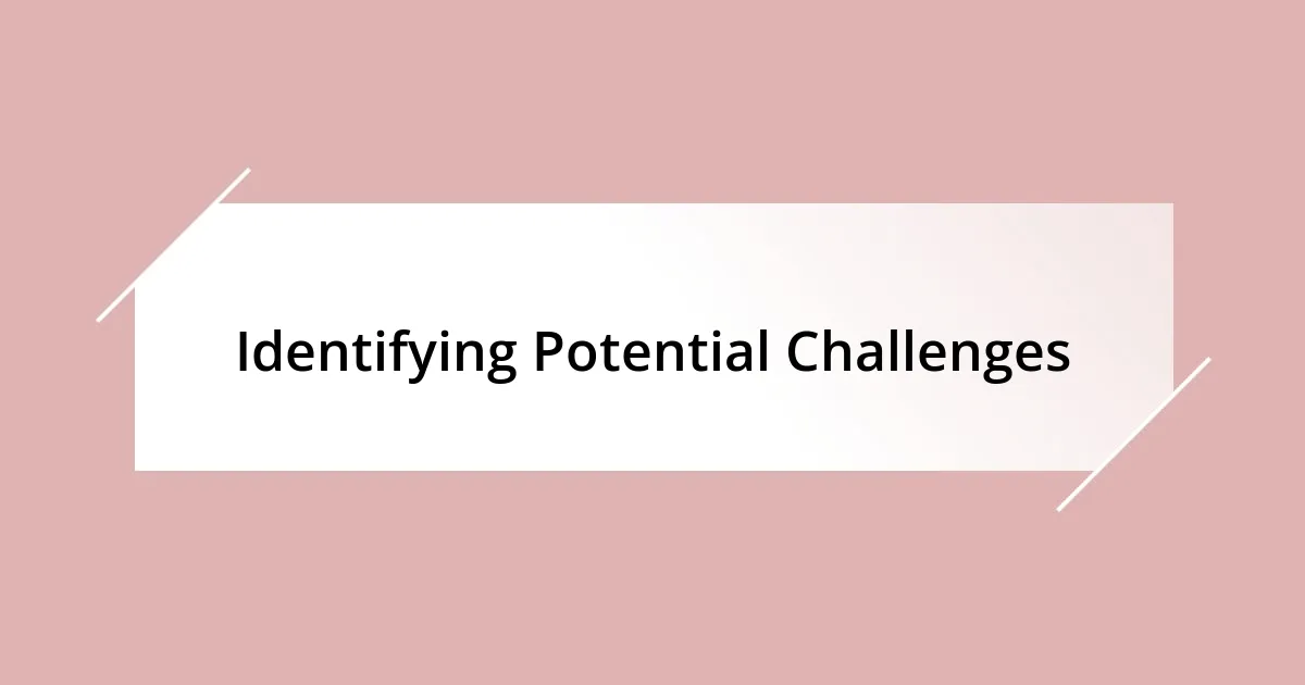 Identifying Potential Challenges