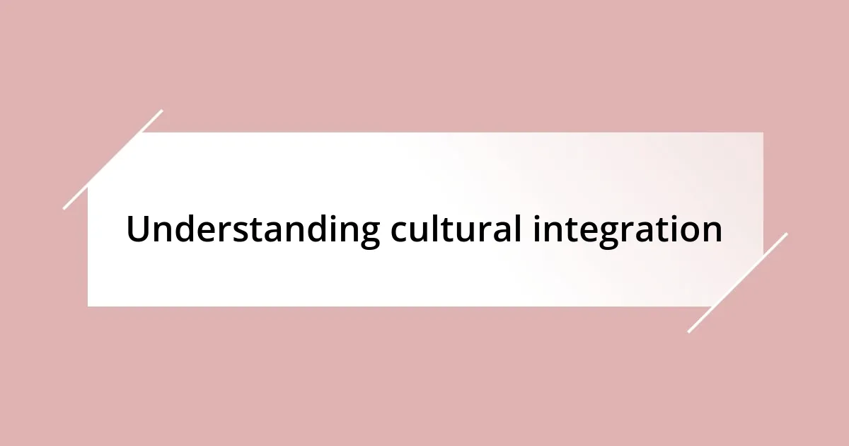 Understanding cultural integration