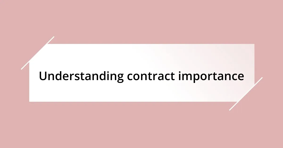 Understanding contract importance