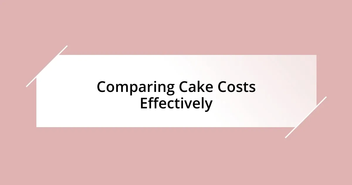 Comparing Cake Costs Effectively